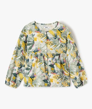 Blouse fille fluide à manches longues imprimé tropical vue1 - GEMO (ENFANT) - GEMO