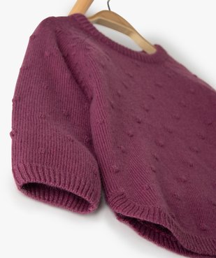 Pull bébé fille en maille fantaisie façon plumetis vue2 - GEMO(BEBE DEBT) - GEMO
