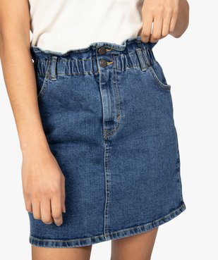 Jupe femme en jean avec taille froncée vue2 - GEMO(FEMME PAP) - GEMO