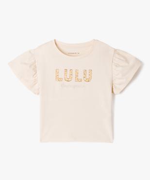 Tee-shirt à manches courtes froncées avec motif fille - LuluCastagnette vue1 - LULU CASTAGNETTE GEMO FOR GOOD - GEMO
