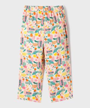 Pantalon large et fluide imprimé fantaisie fille vue4 - GEMO (ENFANT) - GEMO