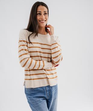 Pull en maille fine avec boutons sur l’épaule femme vue2 - GEMO 4G FEMME - GEMO
