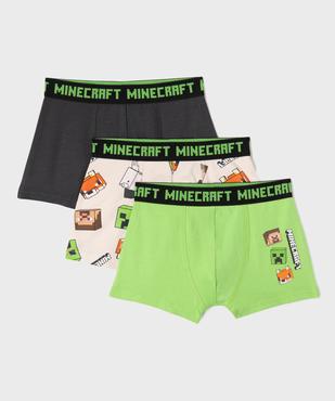 Boxer en coton stretch imprimé garçon - Minecraft (lot de 3) vue1 - MINECRAFT - GEMO
