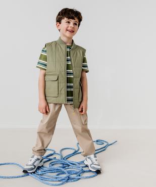 Pantalon jogger en toile ripstop extensible garçon vue5 - GEMO (ENFANT) - GEMO