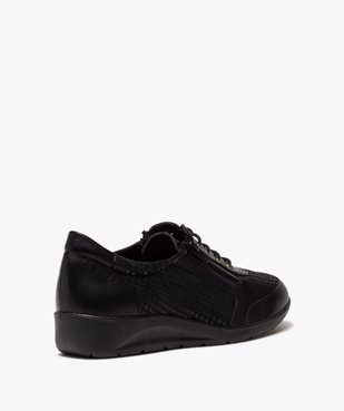 Derbies femme confort unis à lacets et zip vue4 - GEMO (CONFORT) - GEMO