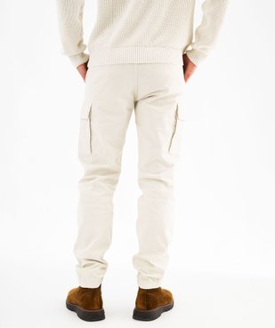 Pantalon cargo coupe straight en coton stretch homme vue3 - GEMO (HOMME) - GEMO