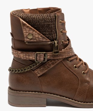 Boots avec tige fantaisie et chaine à la cheville femme vue6 - GEMO (CASUAL) - GEMO