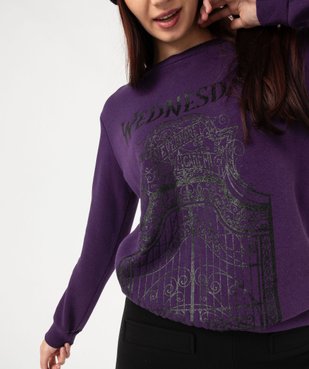 Sweat molletonné avec motifs pailleté femme - Wednesday vue2 - WEDNESDAY - GEMO