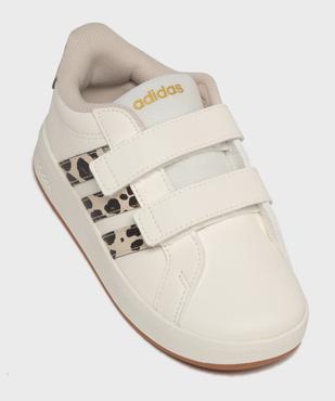 Baskets à scratch fille avec bandes contrastantes - Adidas Grand Court vue5 - ADIDAS - GEMO