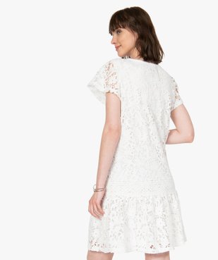 Robe femme en dentelle à manches courtes vue3 - GEMO(FEMME PAP) - GEMO