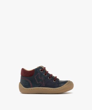 Chaussures premiers pas bébé garçon à zip et à lacets détail éclair surpiqué - NA! vue2 - NA! - GEMO