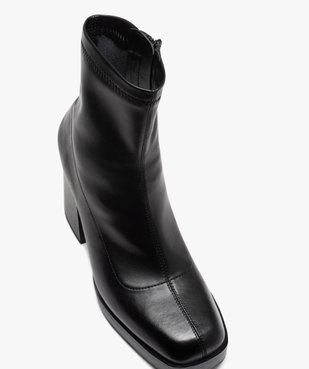 Boots femme unies à talon haut carré avec col stretch vue5 - GEMO(URBAIN) - GEMO