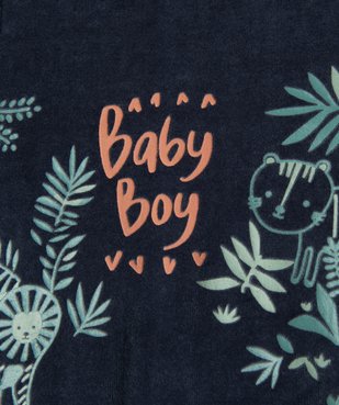 Pyjama bébé pont-dos en velours imprimé tropical - Petit Béguin vue2 - PETIT BEGUIN - GEMO