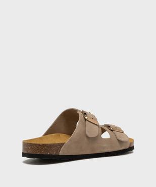 Sandales mules en cuir à semelle anatomique femme - Tanéo vue5 - TANEO - GEMO