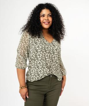 Blouse grande taille à manches longues en voile femme vue1 - GEMO (G TAILLE) - GEMO