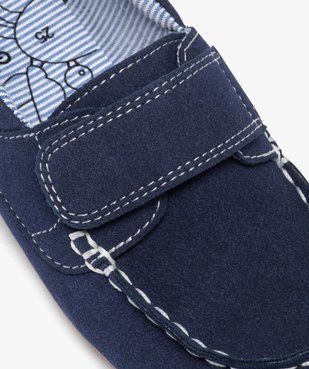 Mocassins garçon unis en suédine et à scratch vue7 - GEMO 4G GARCON - GEMO