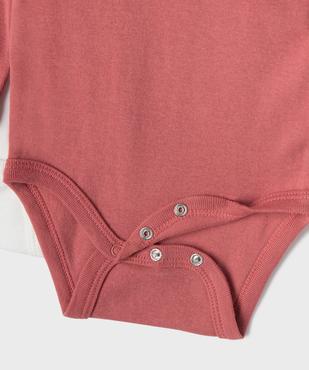 Bodies manches longues motifs lapins bébé fille (lot de 3) vue3 - GEMO 4G BEBE - GEMO