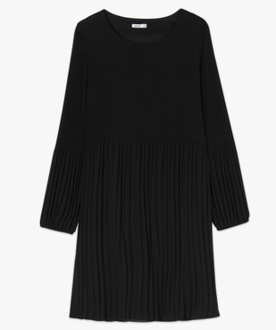 Robe de soirée femme en matière crêpe plissée avec manches longues vue4 - GEMO(FEMME PAP) - GEMO