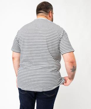 Tee-shirt à manches courtes en maille texturée à rayures homme vue9 - GEMO