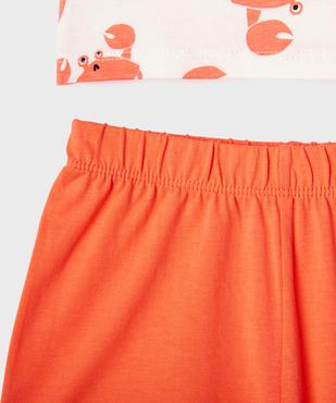 Pyjashort en coton motif crabes bébé vue3 - GEMO 4G BEBE - GEMO