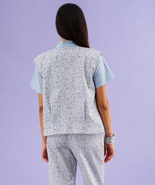 Veste sans manches ouverte fleurie femme vue3 - GEMO(FEMME PAP) - GEMO