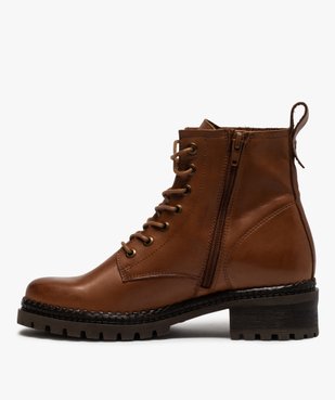 Boots femme dessus cuir uni à lacets et semelle crantée vue3 - Nikesneakers (CASUAL) - Nikesneakers