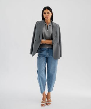 Jean barrel taille haute femme vue4 - GEMO 4G FEMME - GEMO