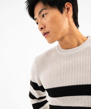 Pull rayé en grosse maille homme vue2 - GEMO (HOMME) - GEMO