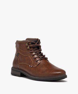 Boots homme unies à lacets et à zip style casual vue3 - GEMO (CASUAL) - GEMO