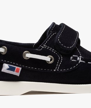 Chaussures bateau garçon dessus cuir à fermeture scratch Dessus cuir retourné uni vue6 - Nikesneakers (ENFANT) - Nikesneakers