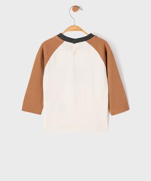 Tee-shirt à manches longues contrastantes bébé garçon vue3 - GEMO 4G BEBE - GEMO