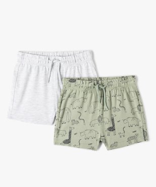 Short bébé garçon en jersey à taille élastiquée (lot de 2) vue1 - GEMO(BEBE DEBT) - GEMO