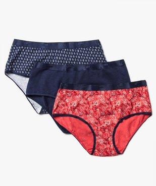 Boxers femme en coton stretch à motifs (lot de 3) - Dim vue1 - DIM - GEMO
