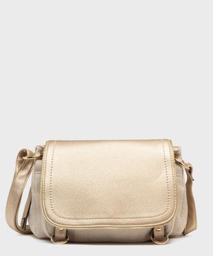 Sac besace en cuir imitation grainé et tissu pailleté femme vue1 - GEMO (ACCESS) - GEMO