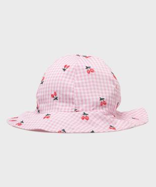 Chapeau bob à carreaux brodé bébé fille vue1 - GEMO (ACCESS) - GEMO