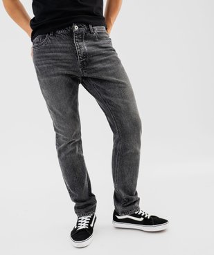 Jean droit en denim délavé vue1 - GEMO 4G HOMME - GEMO