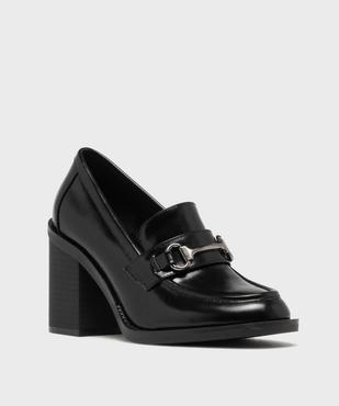 Mocassins à talon bloc avec bijou métallique sur le dessus femme - 5 Miles vue3 - 5 MILES - GEMO