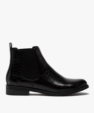 Boots femme style chelsea unis imitation croco vue1 - GEMO (CASUAL) - GEMO