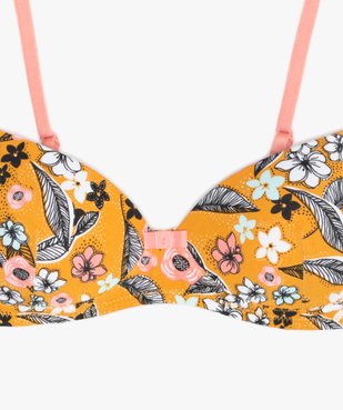 Soutien-gorge fille imprimé en coton biologique vue2 - GEMO C4G FILLE - GEMO