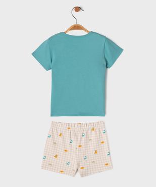 Pyjashort en coton imprimé dinosaures bébé garçon vue3 - GEMO 4G BEBE - GEMO
