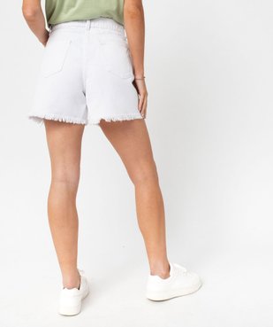 Short en jean à taille haute et finition frangée femme vue3 - GEMO(FEMME PAP) - GEMO