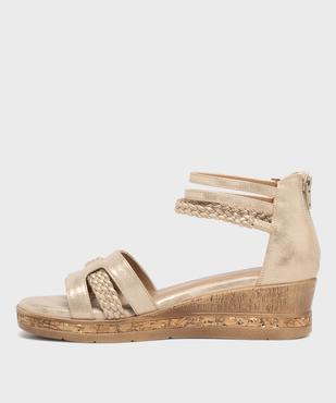 Sandales à talon compensé et talon fermé femme vue3 - EMILIA ROSA - GEMO