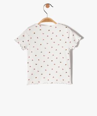 Tee-shirt à manches courtes en maille côtelée bébé fille vue3 - GEMO(BEBE DEBT) - GEMO