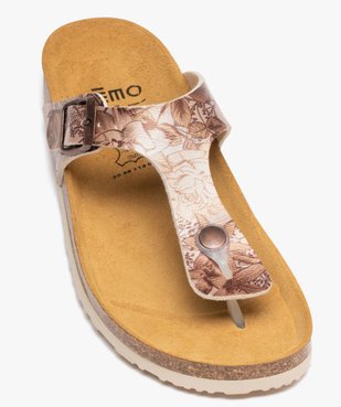 Mules femme à bride entre-doigts imprimée vue5 - GEMO 4G FEMME - GEMO