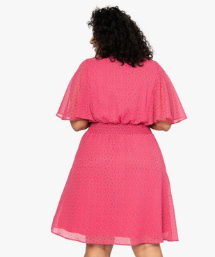 Robe femme en voile à taille smockée et motif fleuri vue3 - GEMO (G TAILLE) - GEMO