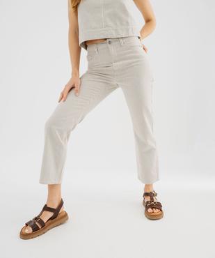 Jean cropped Straight taille haute à rayures femme vue1 - GEMO 4G FEMME - GEMO
