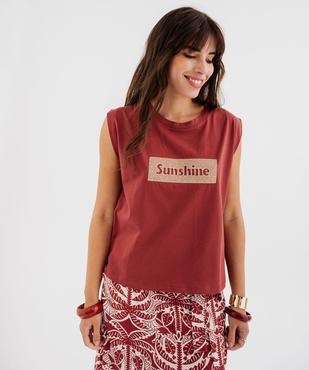 Débardeur col rond à broderie et strass brillant femme vue1 - GEMO(FEMME PAP) - GEMO