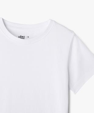 Tee-shirt à manches courtes en coton uni garçon vue2 - GEMO 4G GARCON - GEMO