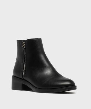 Boots zippées à petit talon en matière lisse femme vue2 - VALENTINA BALDANO GEMO FORGOOD - GEMO
