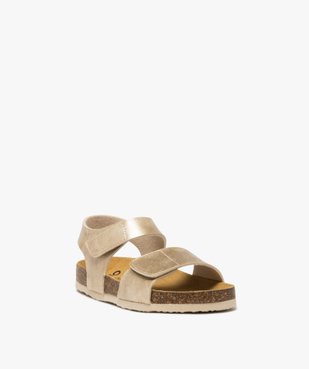 Sandales fille avec brides à scratch et détail brillant fantaisie vue2 - GEMO 4G FILLE - GEMO